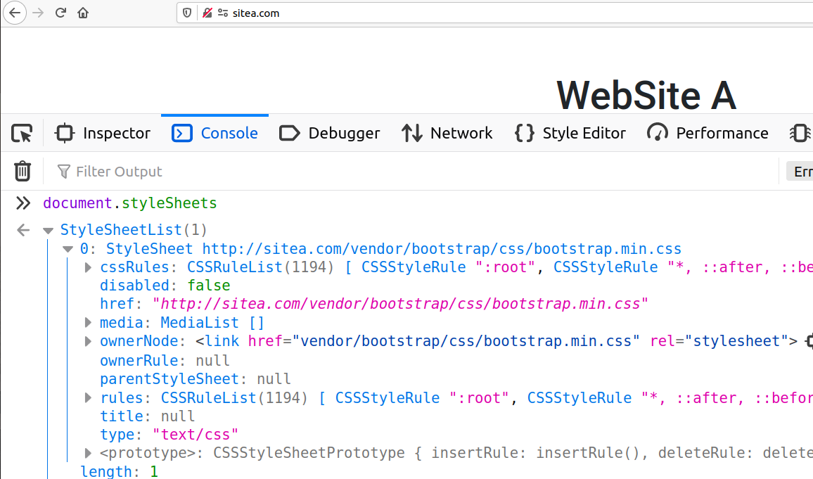 Same Origin Policy to Images and CSS, figure 1