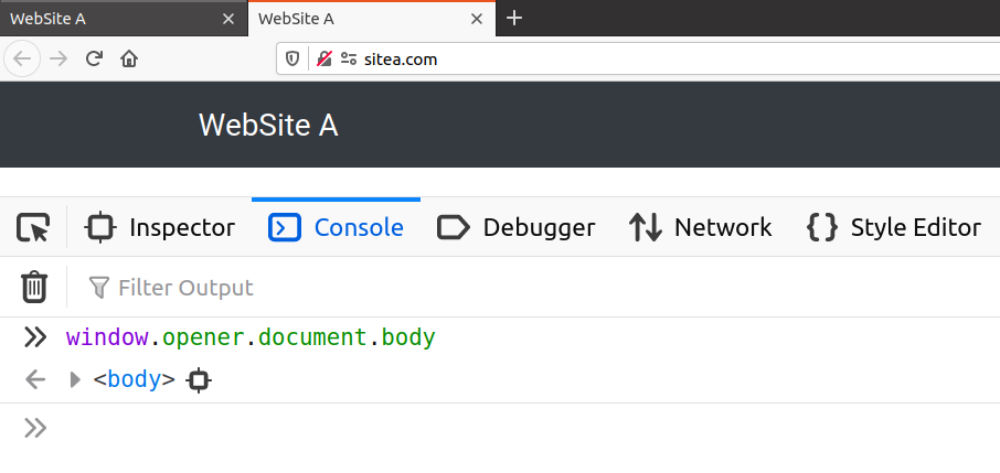 Same Origin Policy in Tabs, figure 3