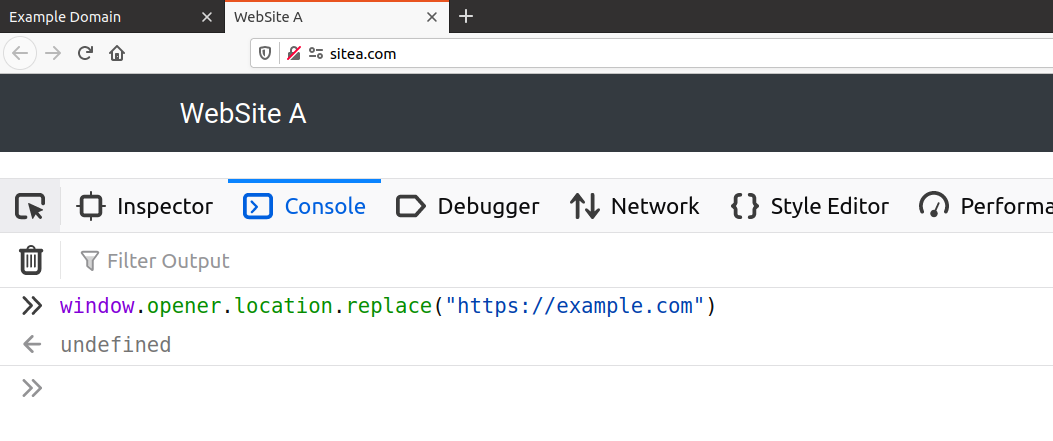 Same Origin Policy in Tabs, figure 4